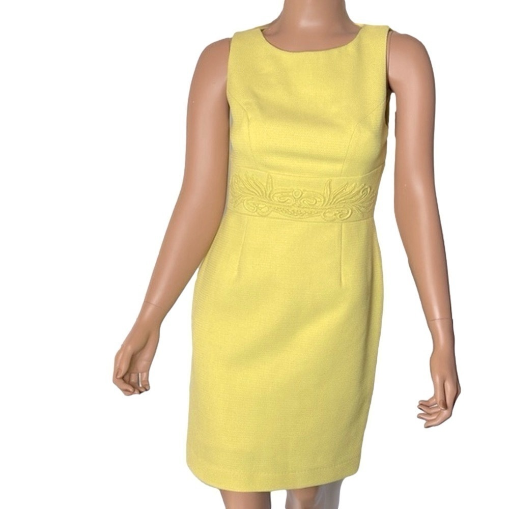 DARLING Abigail 60s Mod Yellow Textured Lace Coat & Dress Set Small/Medium vibe - Picture 6 of 16